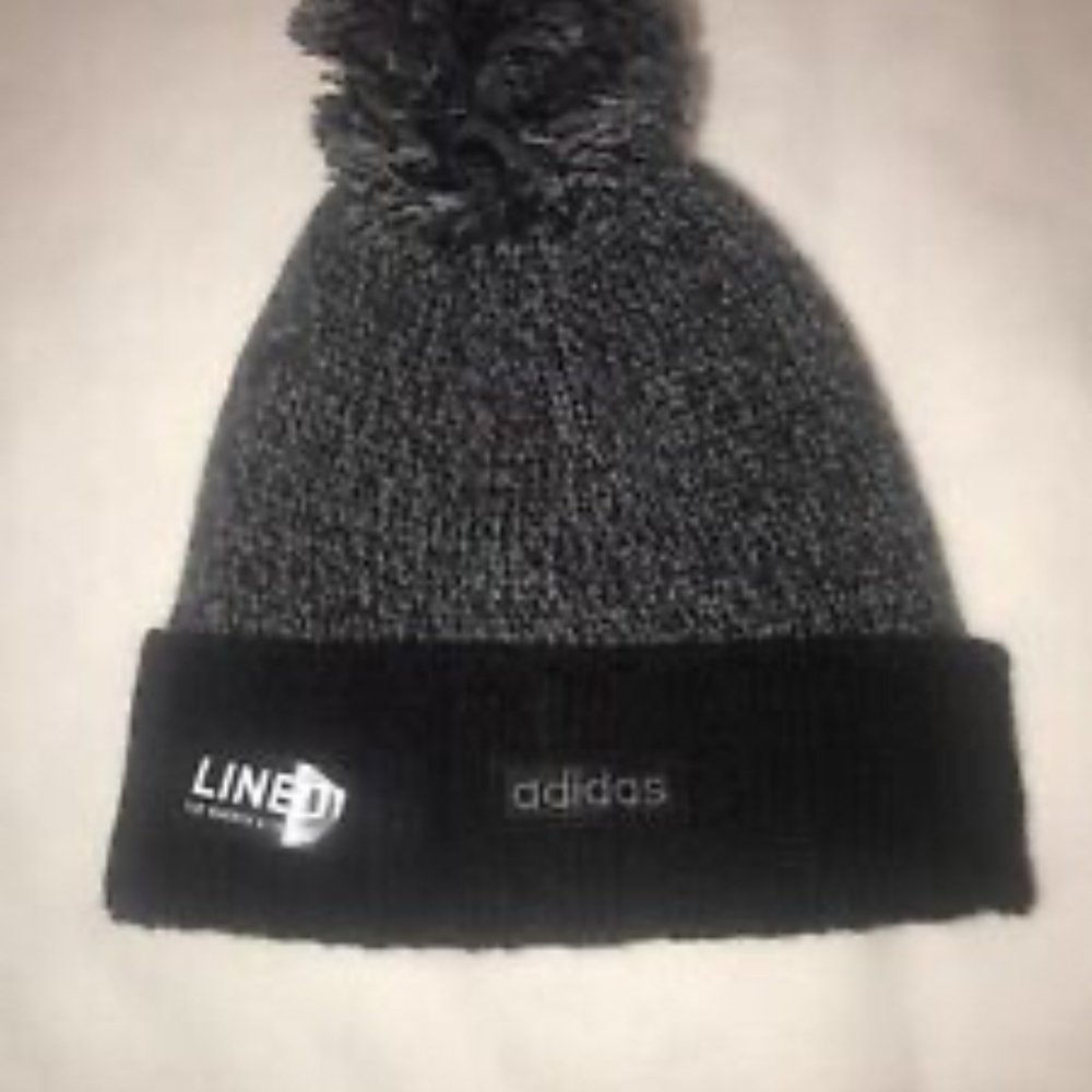 Men's Beani hat Adidas logo / front embroided Adidas  Gray/Black fleece lining